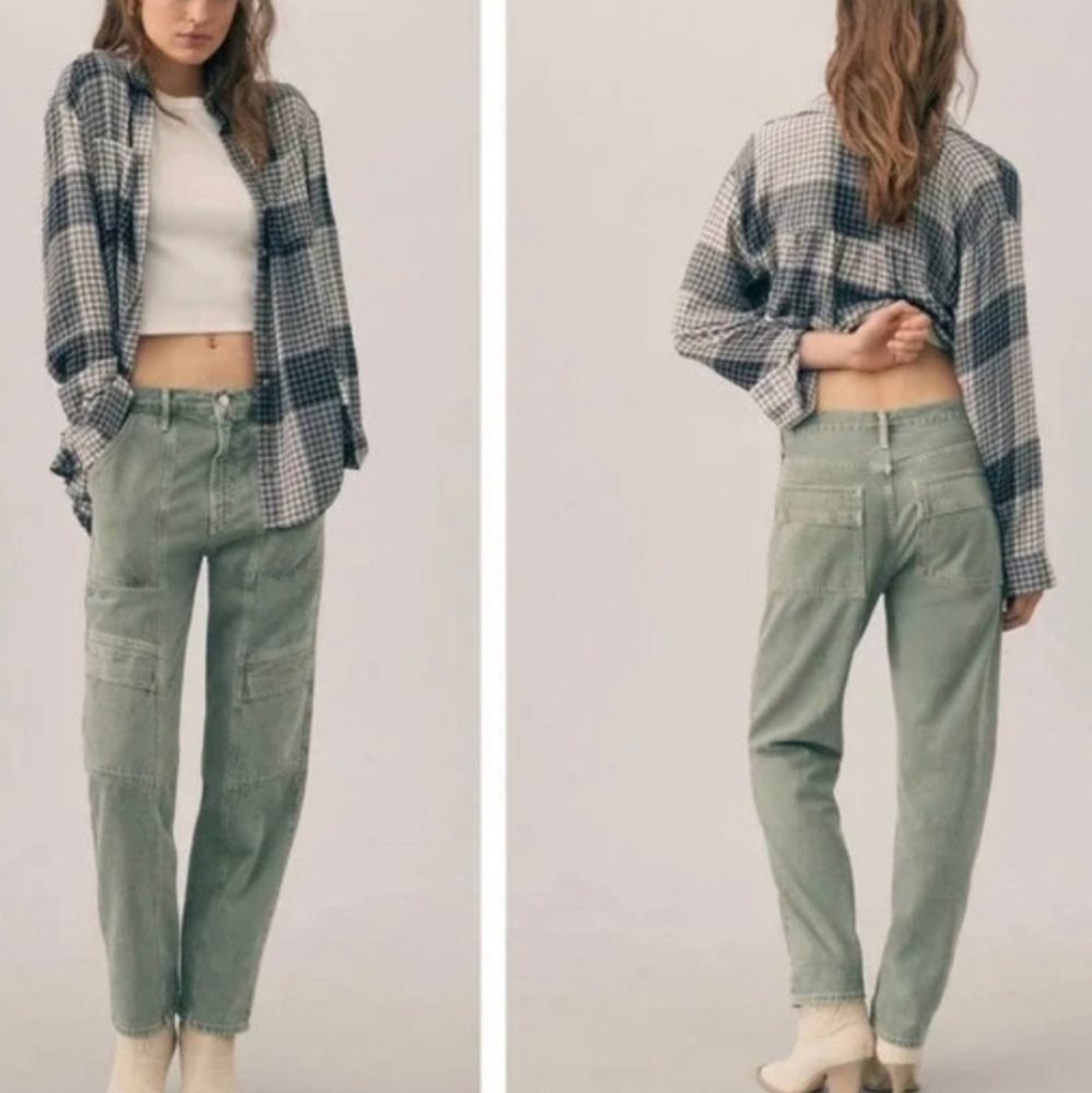 Agolde Green Straight Leg Jeans